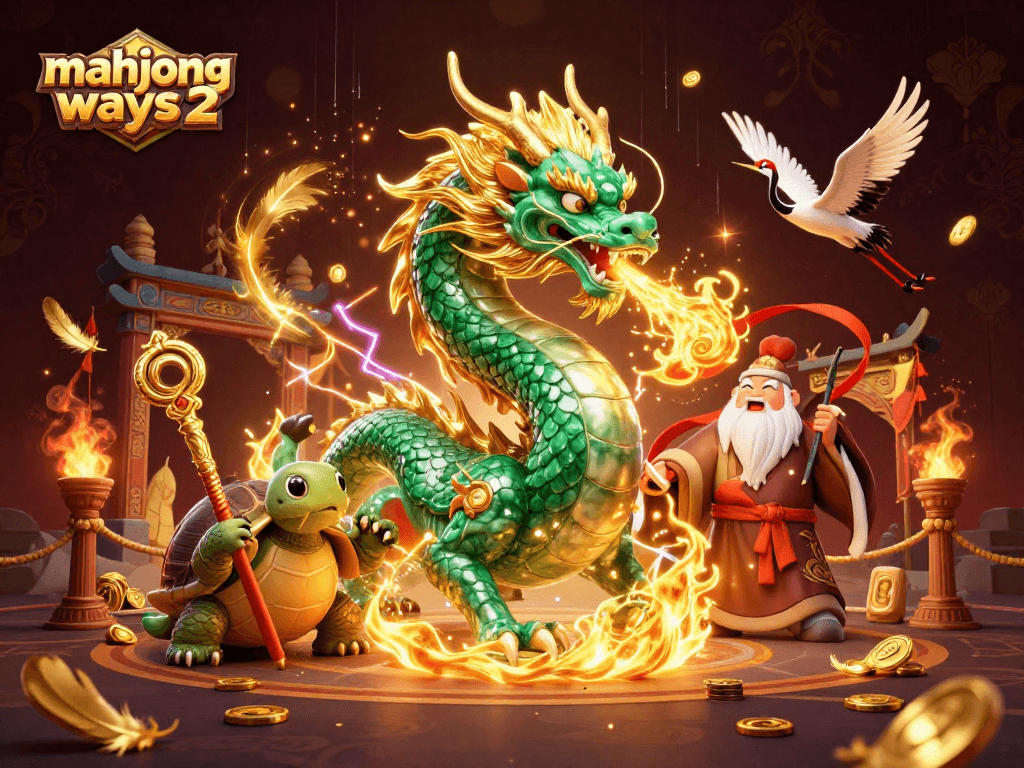 Experience the excitement of mahjong ways 2 with vibrant dragons, lucky cranes, and dynamic casino elements.