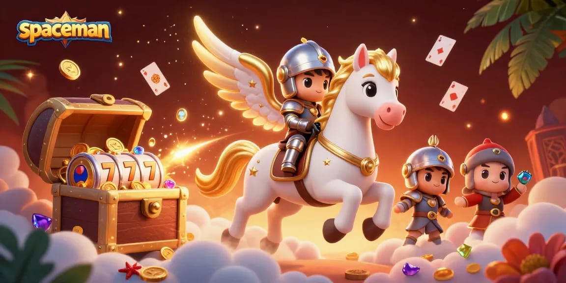 Experience the thrill of the spaceman-themed slots as magical characters burst through a treasure-filled scene.