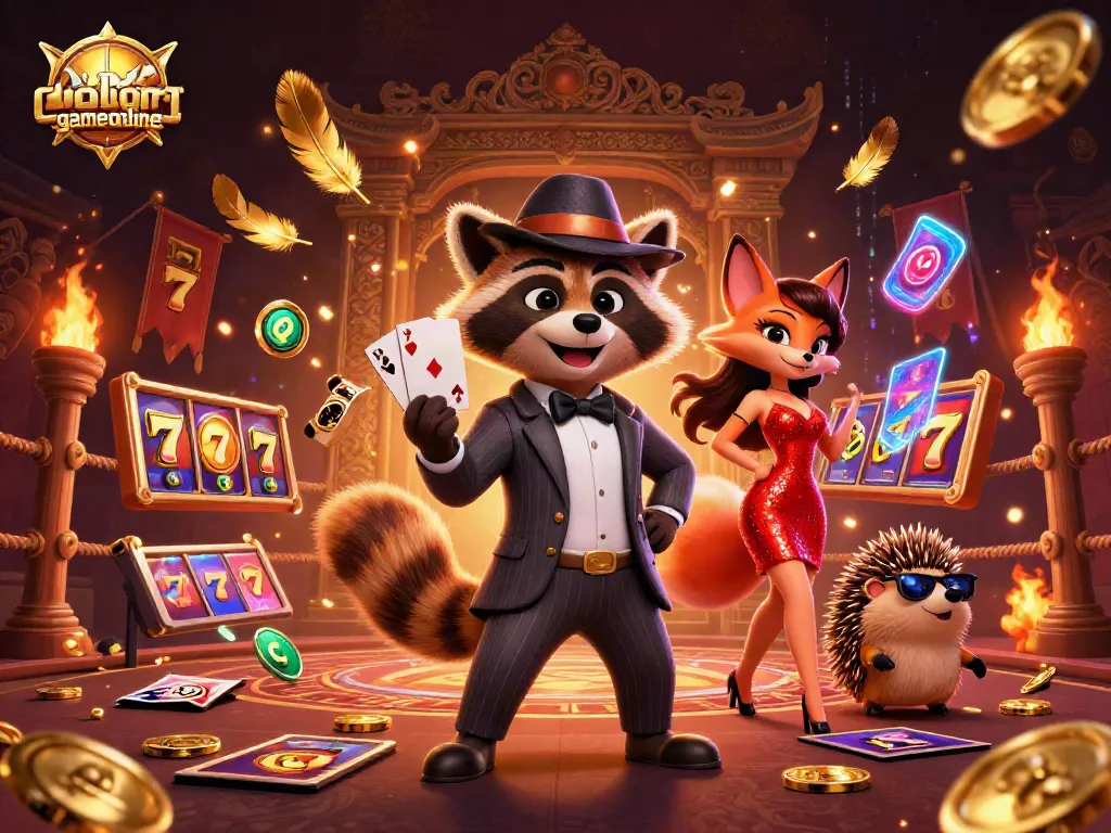Experience colorgameonline with a raccoon in a suit, fox in sequins, and bingo elements.