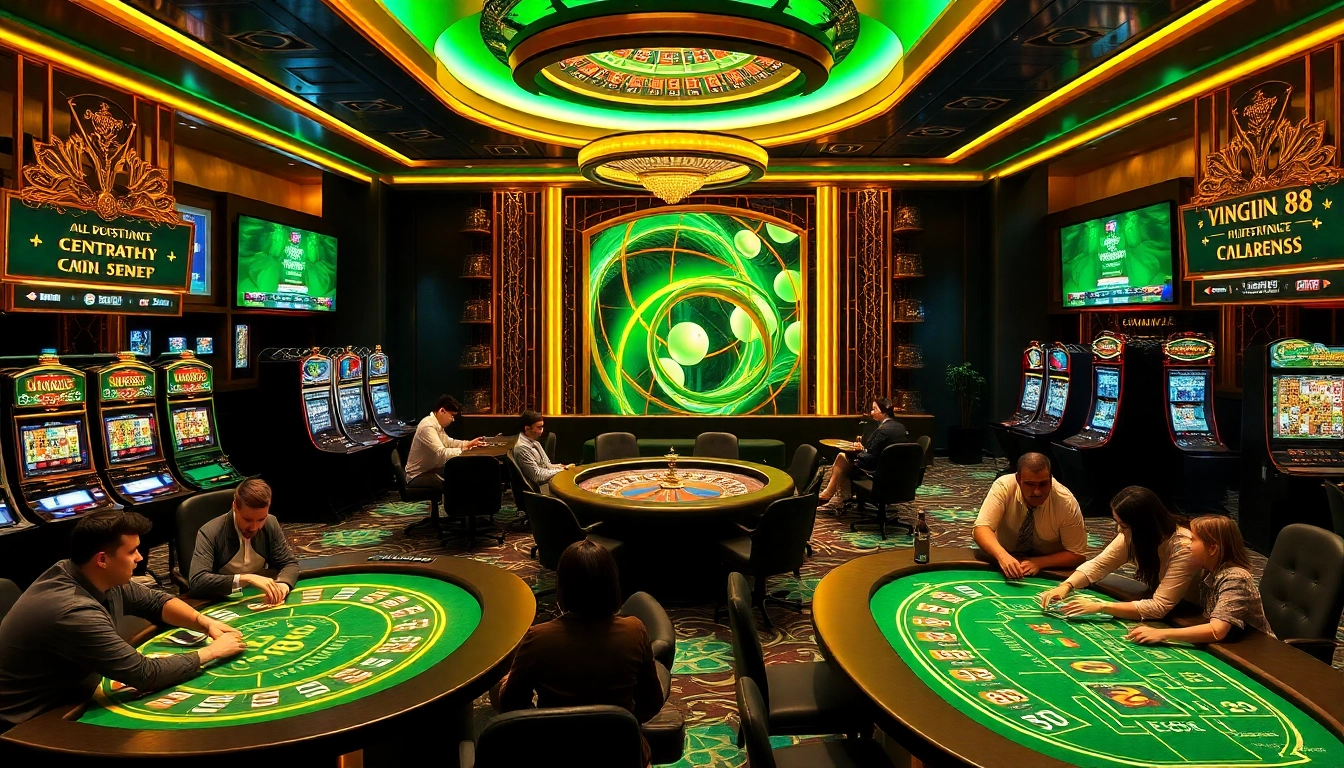 Experience high-stakes gaming at king88 đăng nhập with vibrant casino tables and players in action.