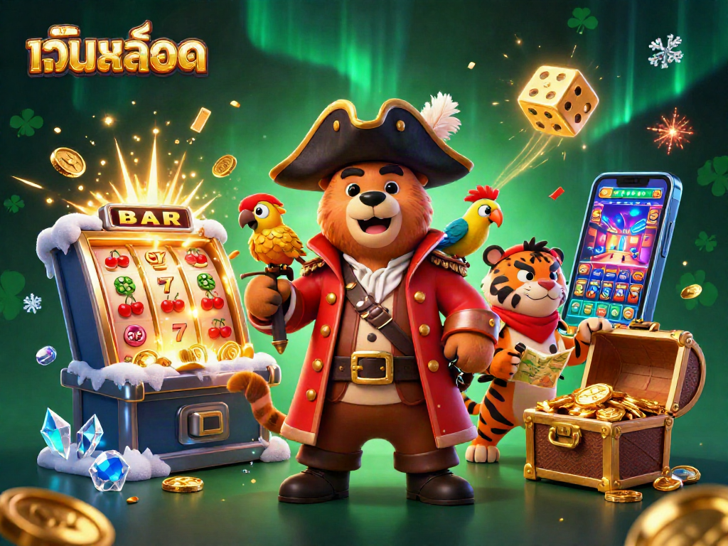 Engage in exciting เว็บสล็อต adventures with a pirate bear, tiger, and golden slot explosion!