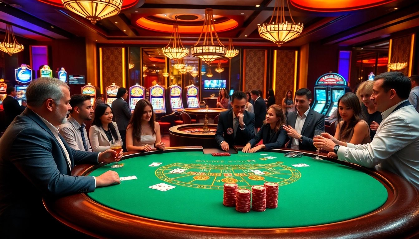 Engaged players betting on blackjack at https://www.bdtk66.my/ in an elegant casino environment.