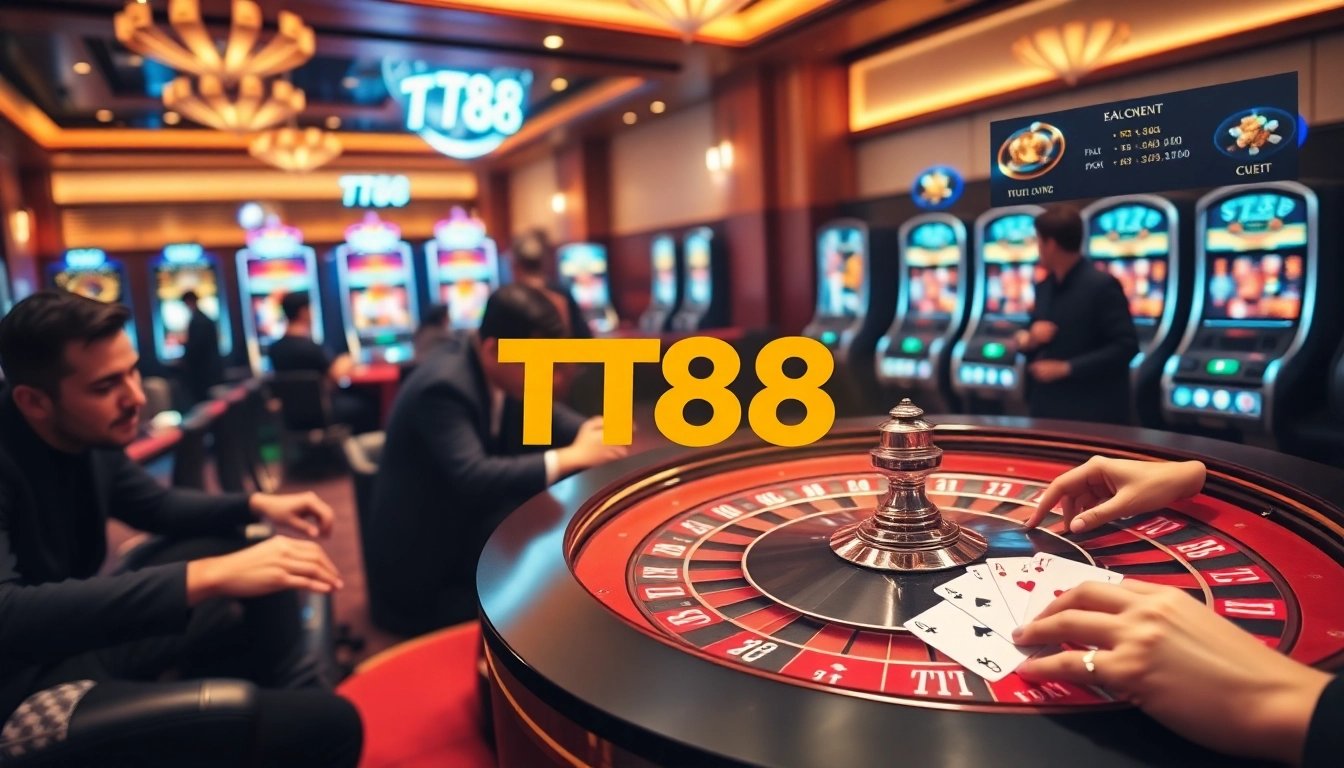 Exciting casino gameplay at TT88 featuring roulette, chips, and a vibrant atmosphere.