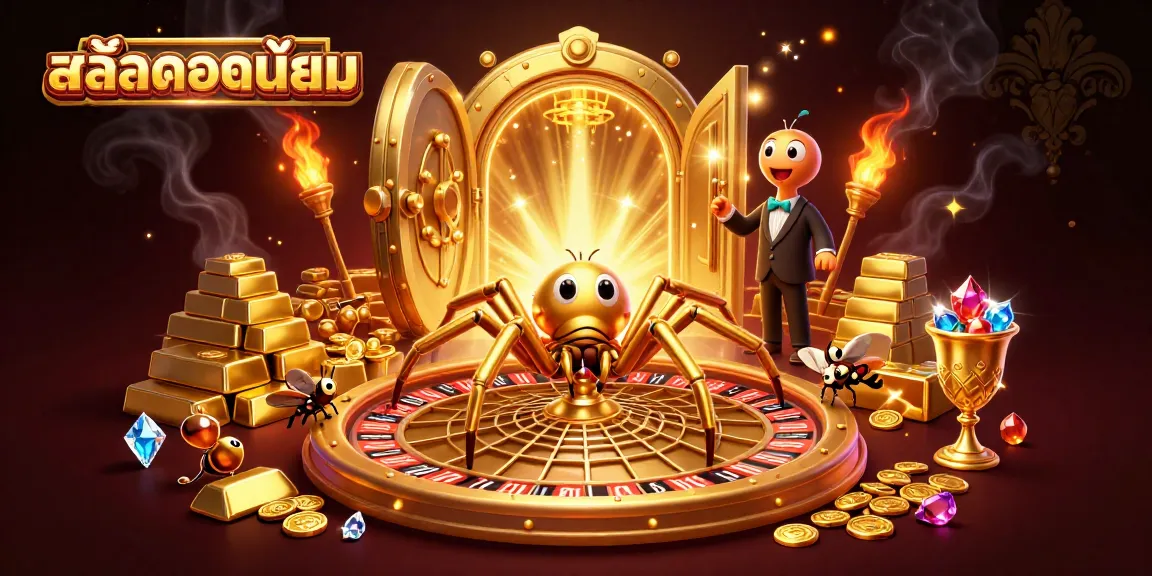 Engaging illustration showcasing สล็อตยอดนิยม with vibrant characters and dazzling casino elements.