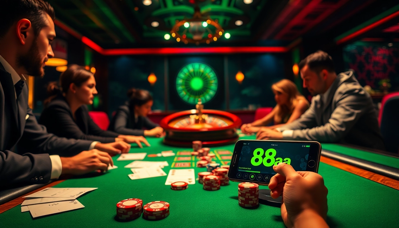 Intense card game action at the casino featuring thrilling moments with 88aa elements.