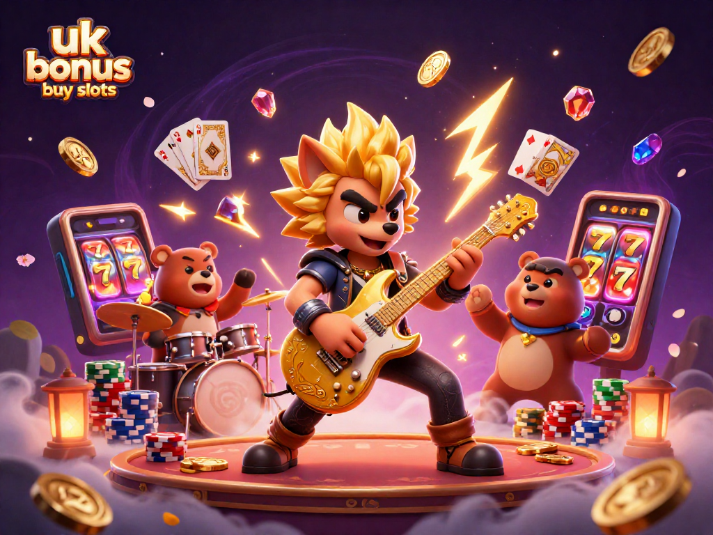 Experience the thrill of uk bonus buy slots with vibrant cartoon characters and dynamic casino elements.