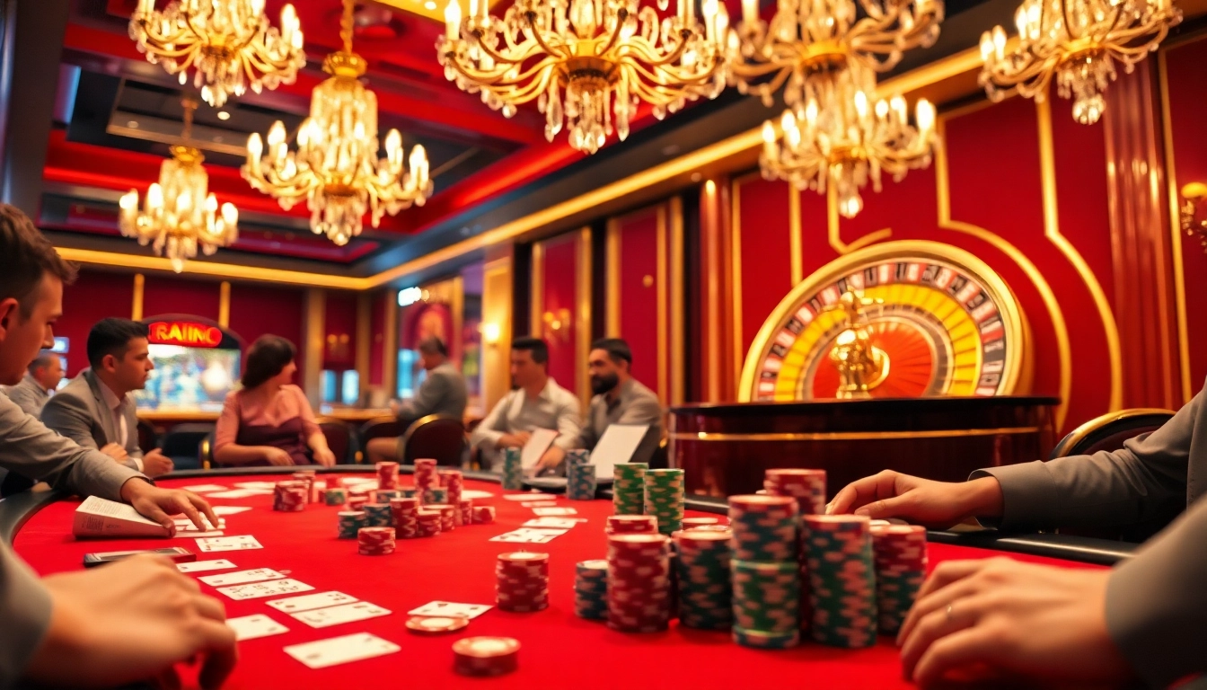 Experience the thrill of Rik vip at a luxurious casino with poker tables and roulette wheels.