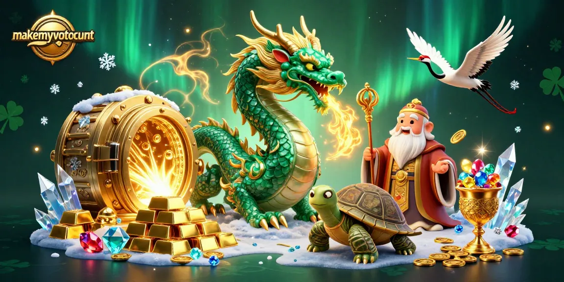 Experience thrilling wins at makemyvotecount, where a jade dragon guards treasures in a vibrant casino.