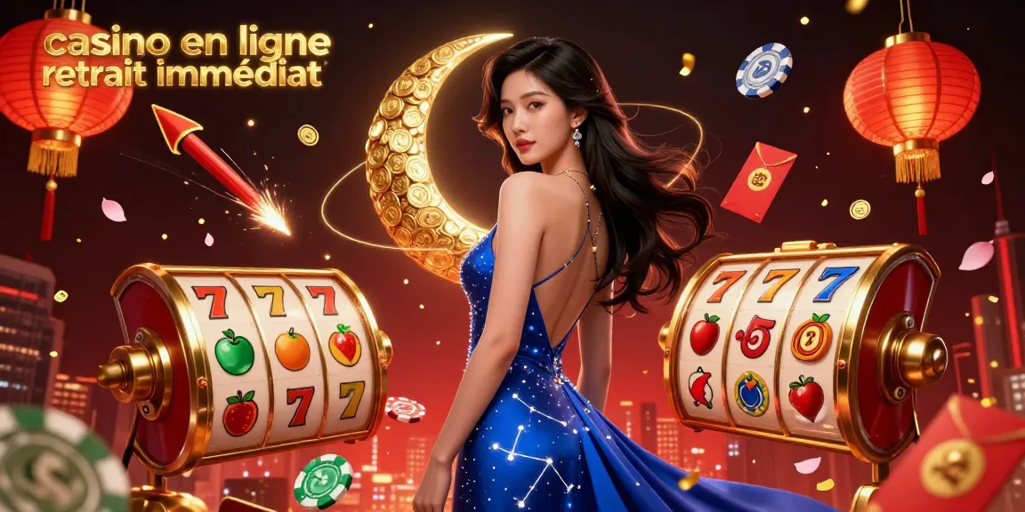 Vivez des moments passionnants au casino en ligne retrait immédiat, présentant des rouleaux de machines à sous vibrants et des éléments de casino riches.