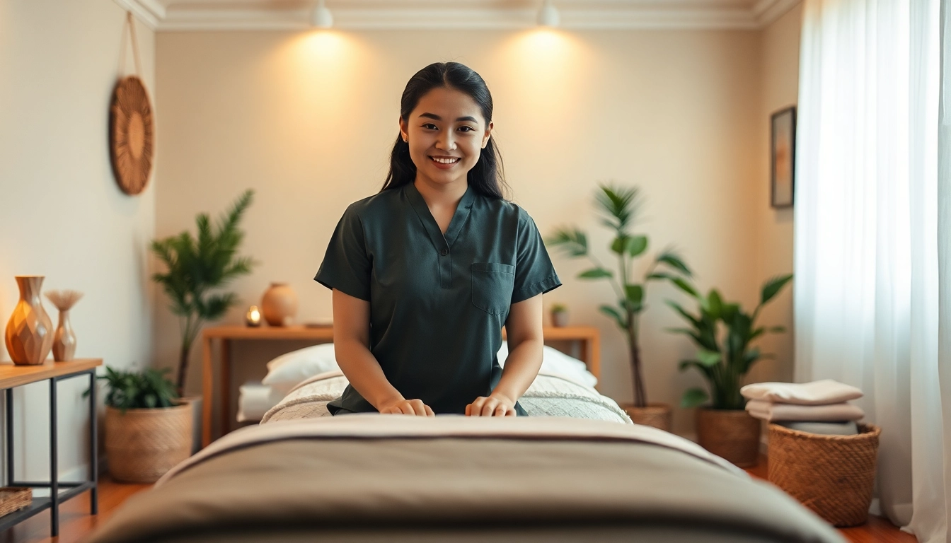 Professional therapist ready to provide 수원출장마사지 in a calming home setting