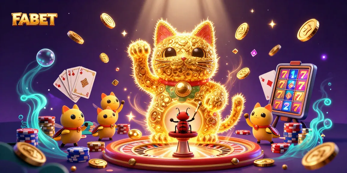 Experience FABET’s immersive casino world with vibrant golden fireflies and dynamic game elements.