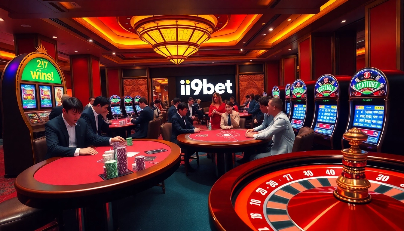 Experience the thrill of winning at i9bet with lively casino tables and colorful gaming elements.