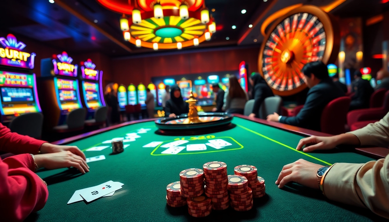 B29 players enjoying intense poker action at a luxurious casino table.