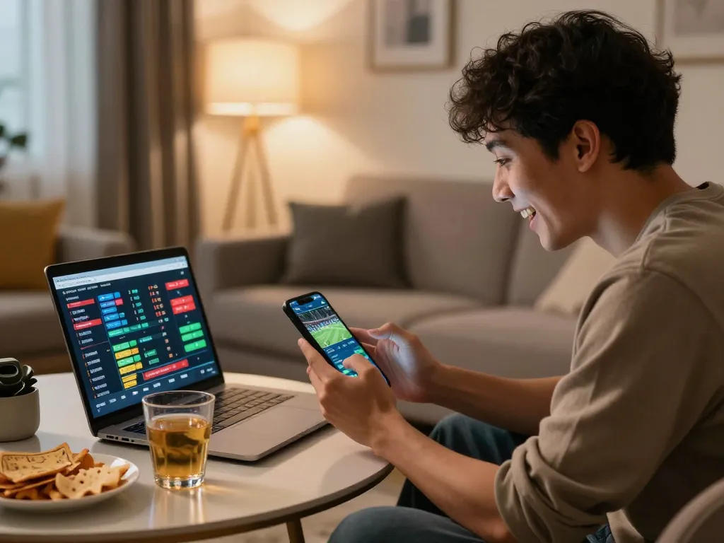 Engaging online sports betting moment showcasing interactive smartphone betting interface on lv88seo