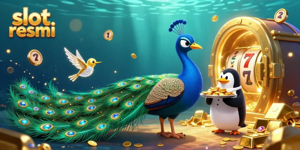Engage with thrilling slot resmi gaming through a luxurious, vibrant 3D scene filled with riches and excitement.