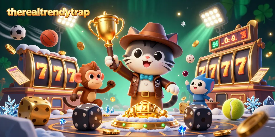 Permainan slot online membuat "therealtrendytrap" lebih menarik dengan jackpot dan simbol keberuntungan yang bersinar.