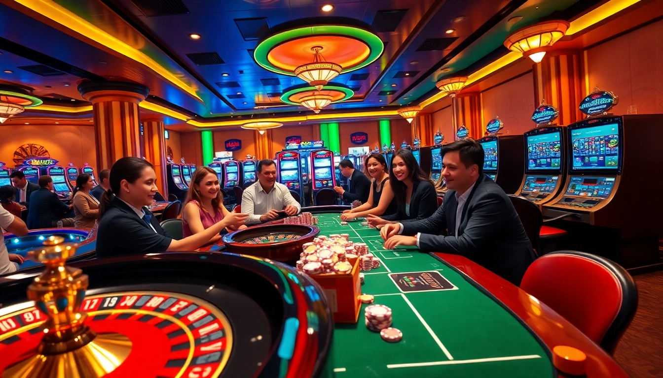 Players enjoying high-stakes games at Sam86's online casino, showcasing excitement and luxury.
