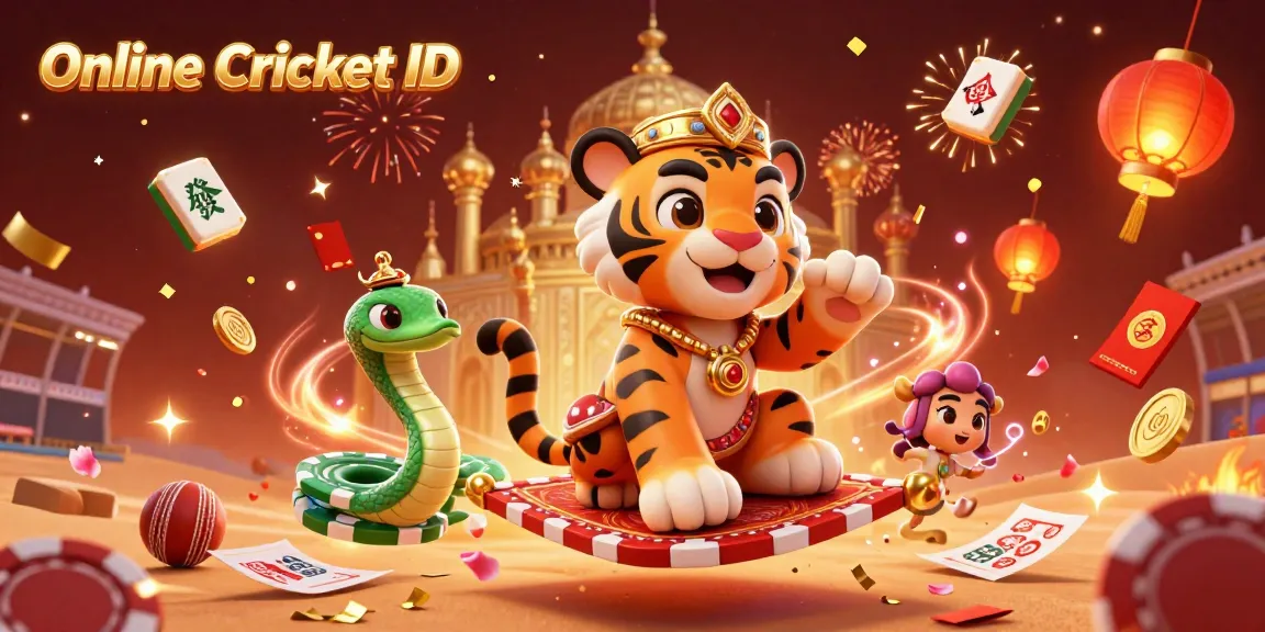 Engage in cricket betting with Online Cricket ID on a vibrant illustration of a sultan flying over a stadium.
