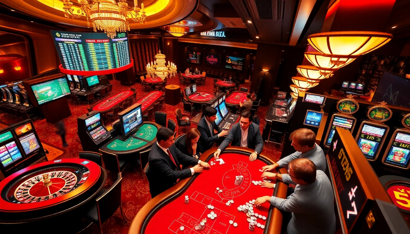 Experience the thrilling ambiance of gambling at https://nhacaiuytinvn.us.com/ with energetic players at poker tables.