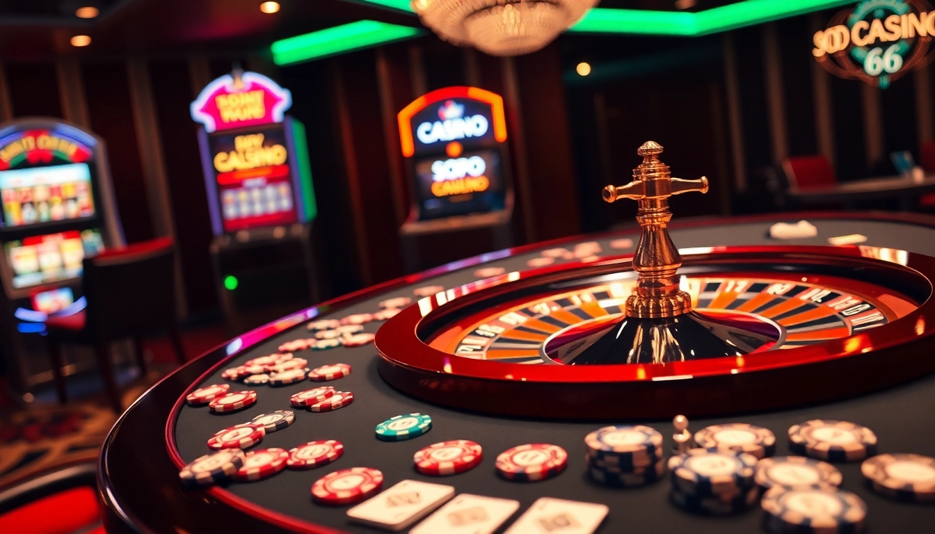 Experience the thrill of spinning the roulette wheel at SODO CASINO 66 with luxurious casino ambiance.