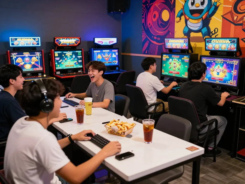 Situs slot gacor suasana permainan dengan pemain yang bersemangat menikmati mesin slot yang berwarna-warni dan gameplay yang dinamis.