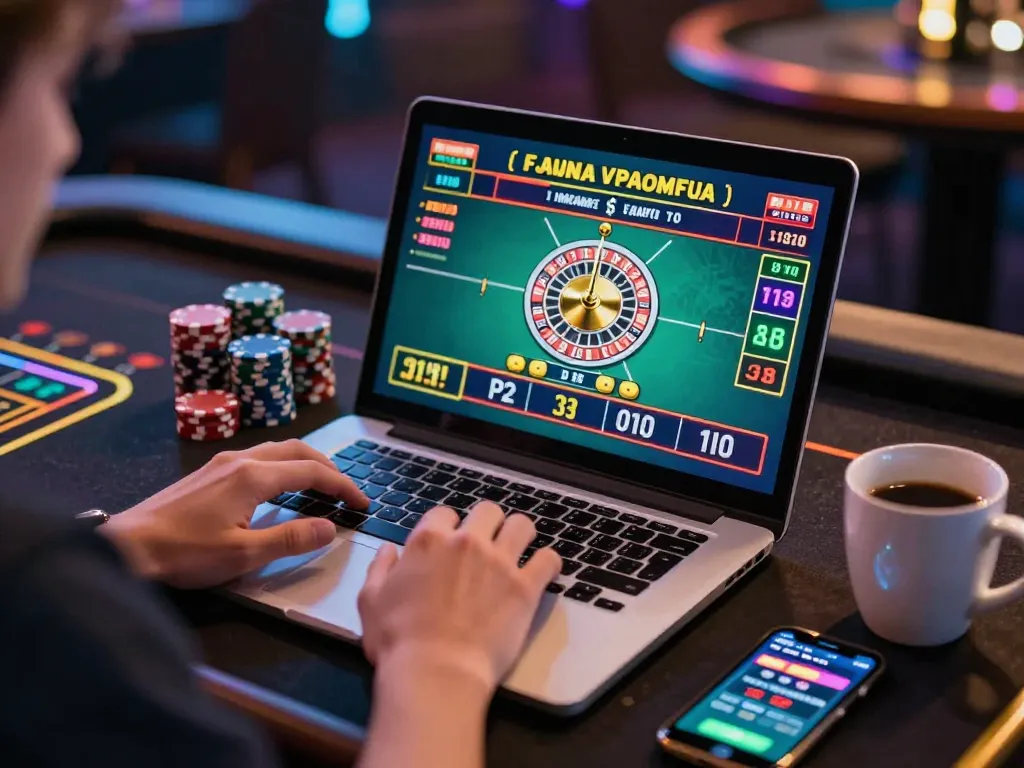 Experience thrilling online betting at uu88 with live roulette action displayed on laptop screen.