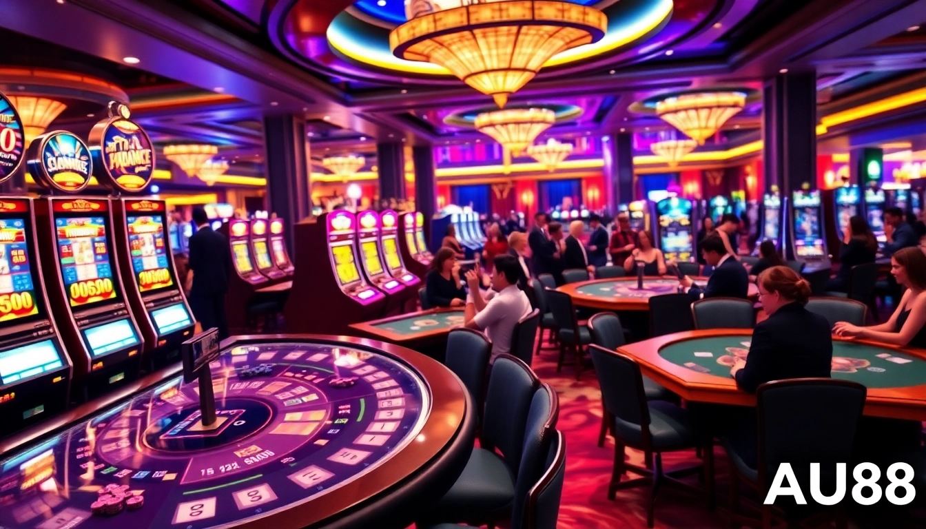 Players enjoying a vibrant gaming experience at AU88's casino tables.