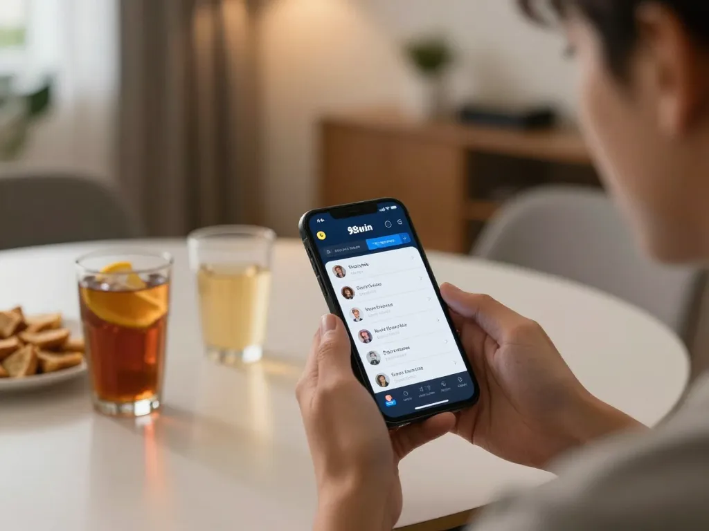 Engaging with the app 98win, a user actively participates in live sports betting from home, blending excitement and comfort.