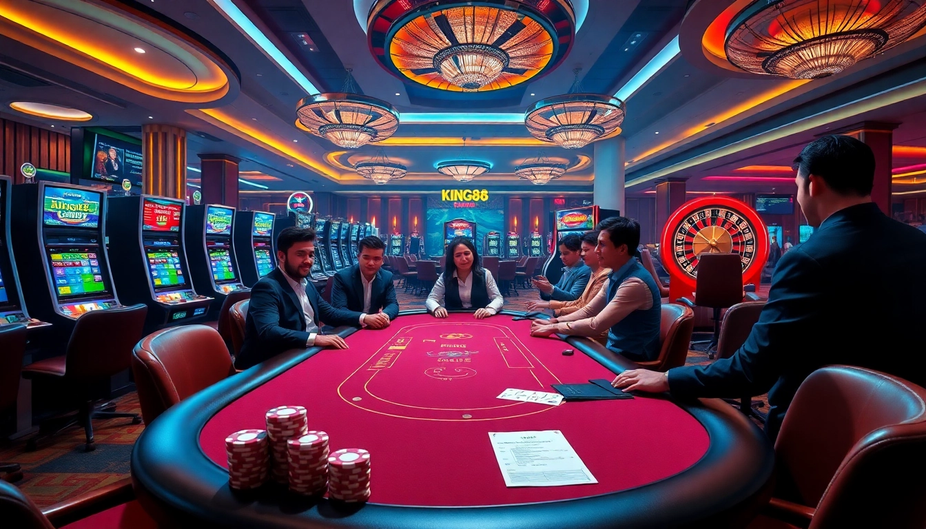 Experience exciting gameplay at King88 com with vibrant poker tables and slot machines.
