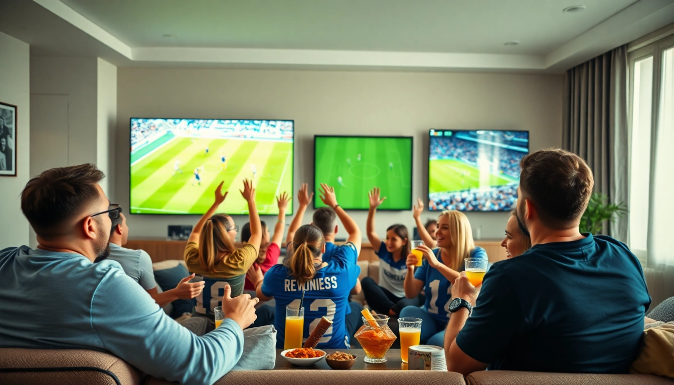 SOCOLIVE viewers enjoying live football streaming in HD during an exciting match.