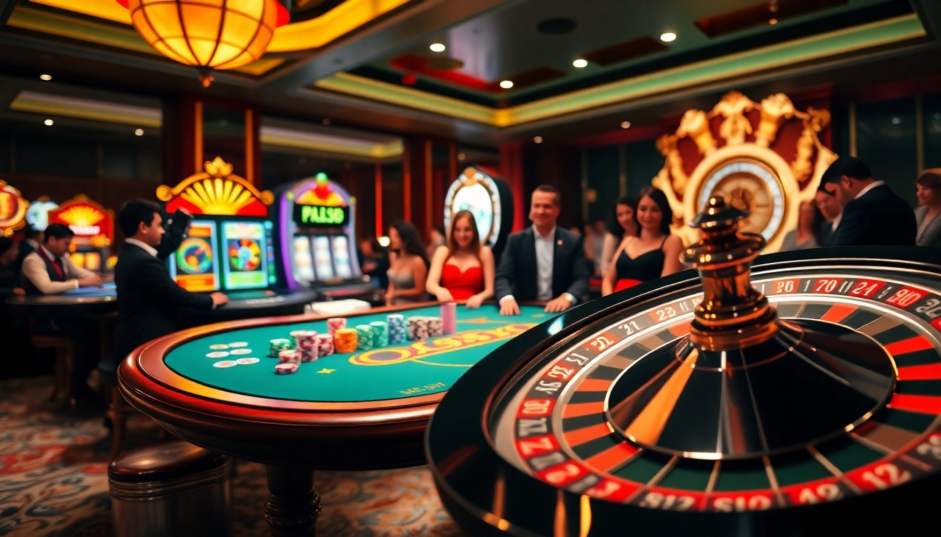 Engage with the thrilling baccarat action at trang chủ xx88, featuring vibrant casino tables and poker chips.