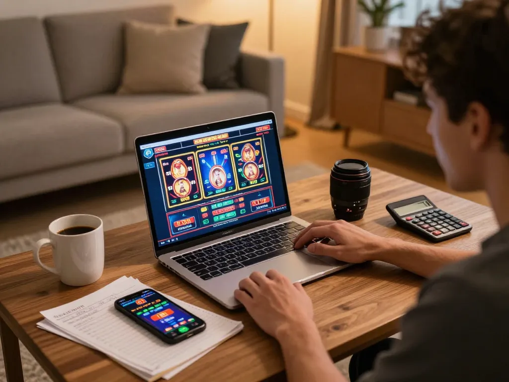 Engaging in online usa casinos entertainment from a cozy home setup with vibrant game displays
