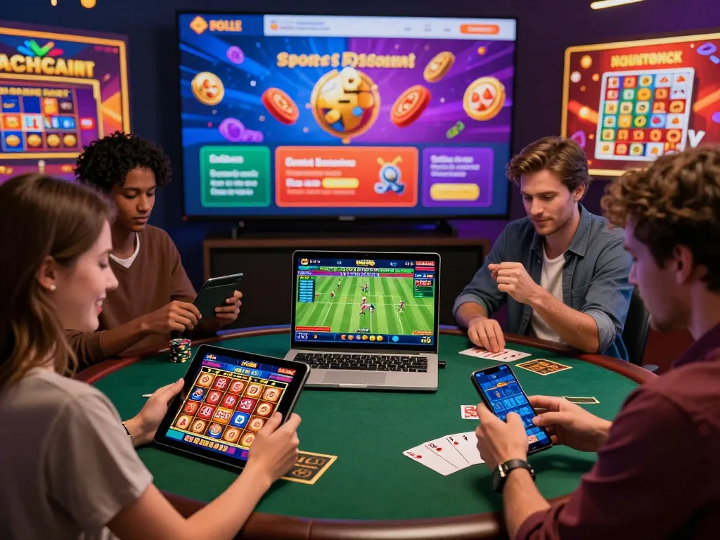 Engaged players on Trang chủ luckywin enjoying diverse online gaming experiences in a vibrant digital environment.
