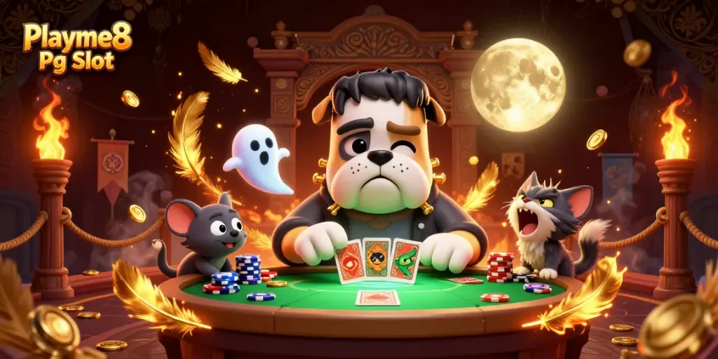 เล่นเกม Playme8 Pg Slot กับการ์ตูนแฟรงเกนสไตน์โปสเตอร์สุดน่ารัก