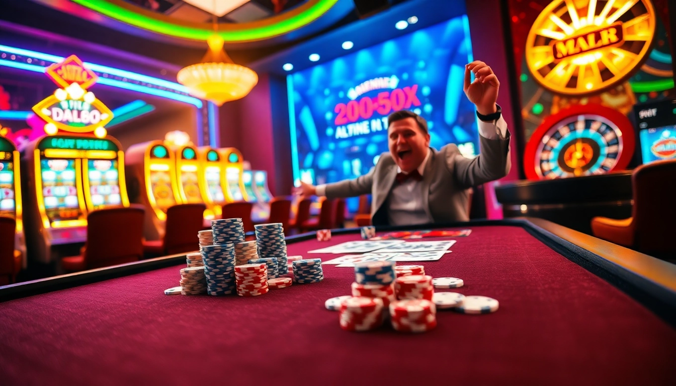 mm 88 player winning at a luxurious poker table full of chips and cards