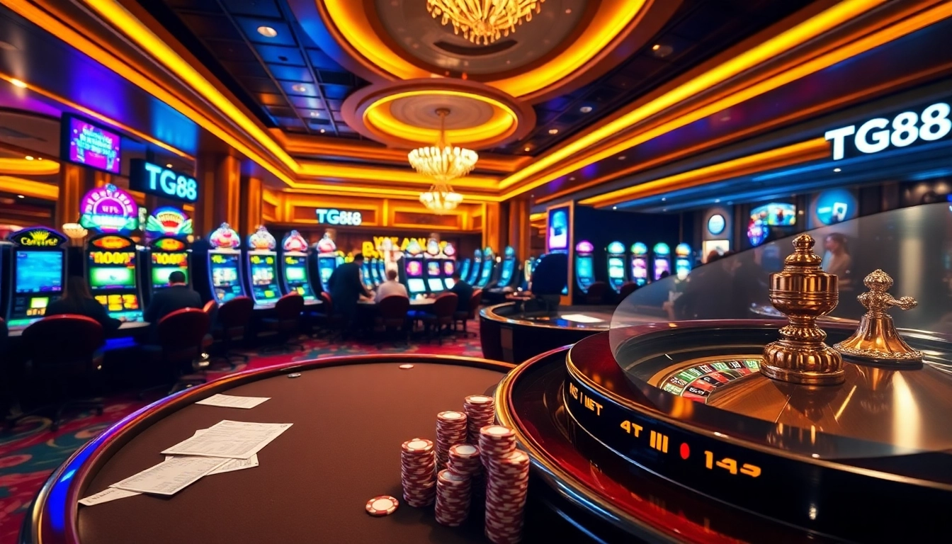 A poker game in progress at https://tg88pro.com/ showcasing excitement and luxury in a casino environment.