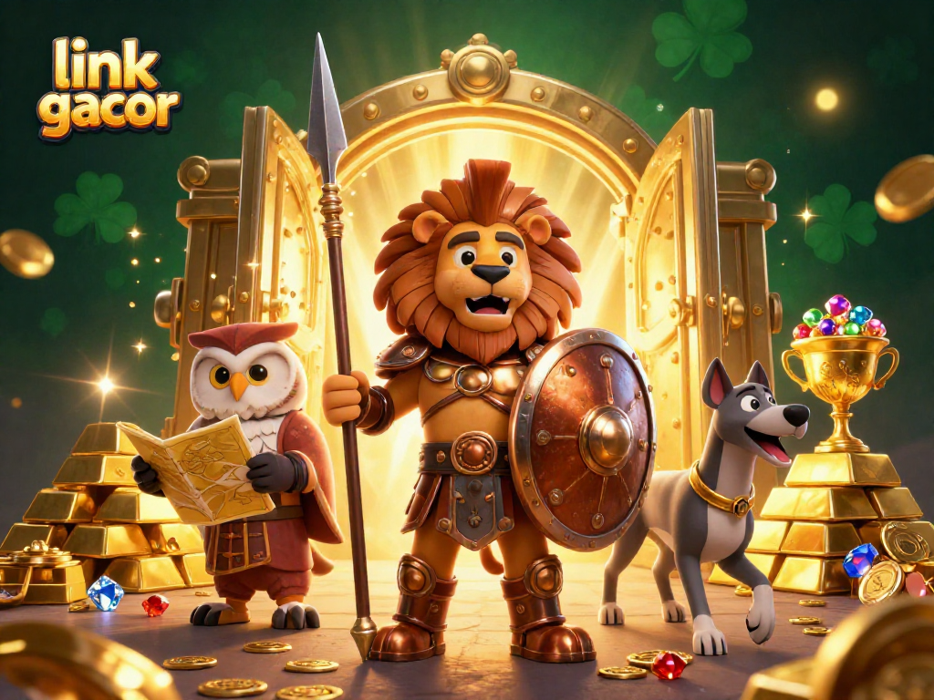 Experience the excitement of link slot gacor with vibrant 3D characters and treasure elements.