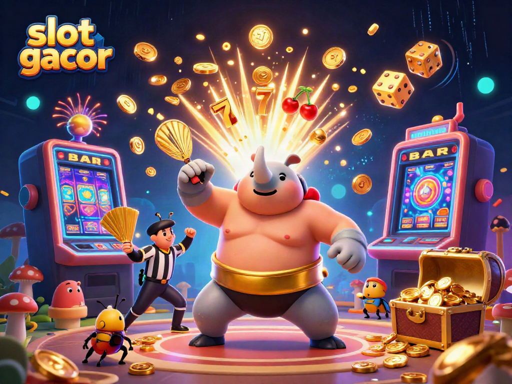 Slot gacor tampak menarik dengan karakter-kehidupan 3D dan mesin slot yang meriah.