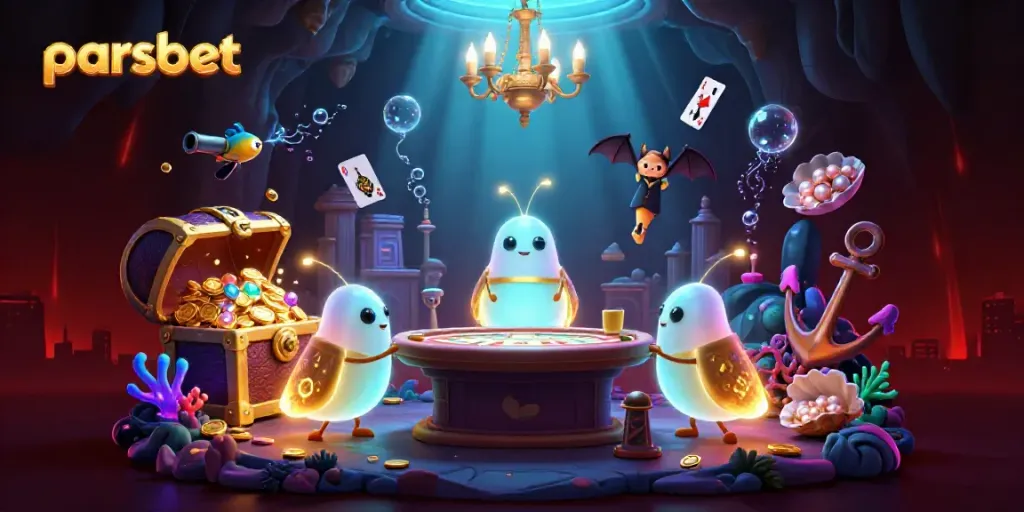 Parsbet hakkında bilgi sağlayan 3D efektlerle dolu casino görüntüsü.