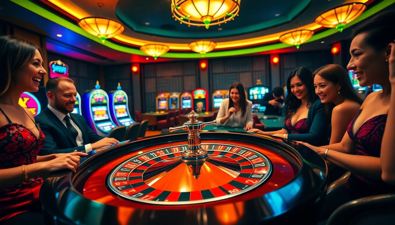 Experience thrilling gameplay at https://bem88.com with an elegant roulette table and vibrant casino atmosphere.