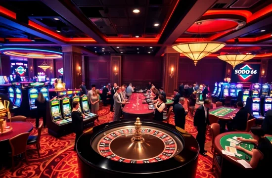SODO 66 players enjoying an exciting casino experience with vibrant tables and luxurious games.