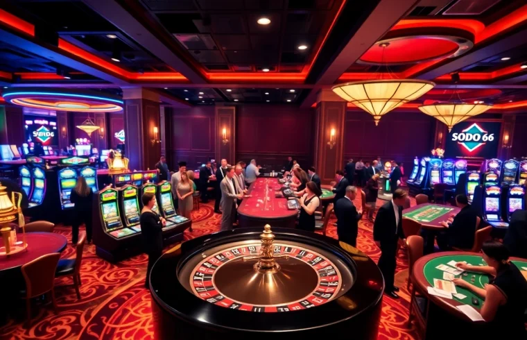 SODO 66 players enjoying an exciting casino experience with vibrant tables and luxurious games.