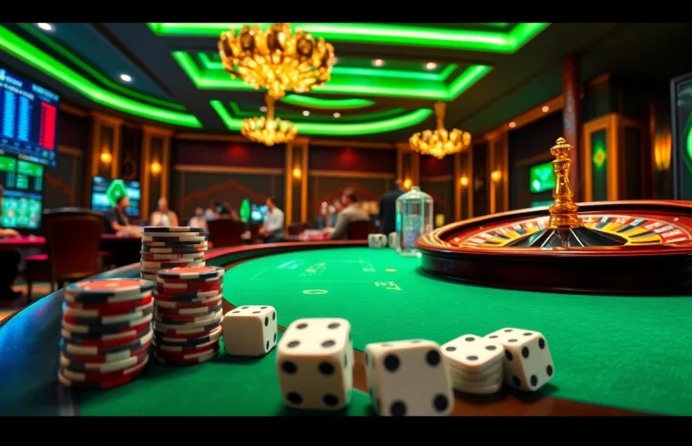 Engaging gambling atmosphere at Trang Chủ GO88 with dynamic games, poker chips, and roulette action.
