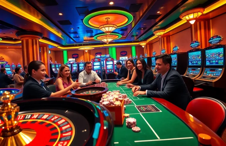 Players enjoying high-stakes games at Sam86's online casino, showcasing excitement and luxury.