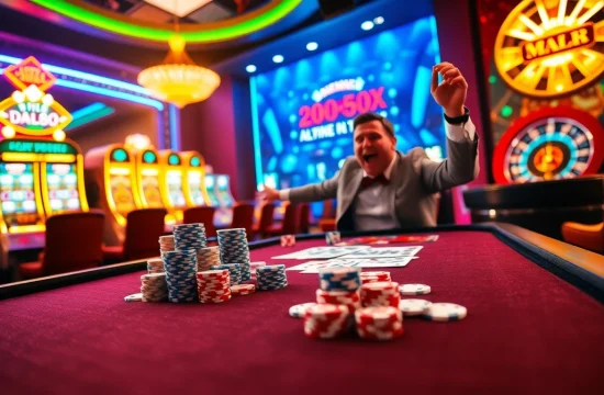 mm 88 player winning at a luxurious poker table full of chips and cards