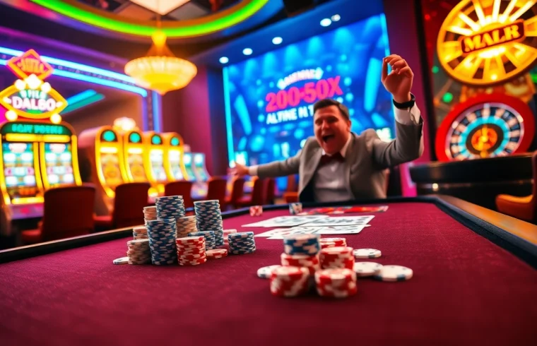 mm 88 player winning at a luxurious poker table full of chips and cards