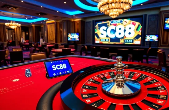 Experience the excitement of Nhà Cái SC88 Uy Tín in a vibrant casino setting with modern gambling interfaces and thrilling games.