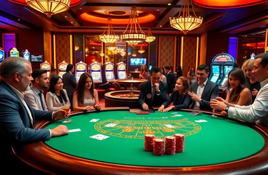 Engaged players betting on blackjack at https://www.bdtk66.my/ in an elegant casino environment.