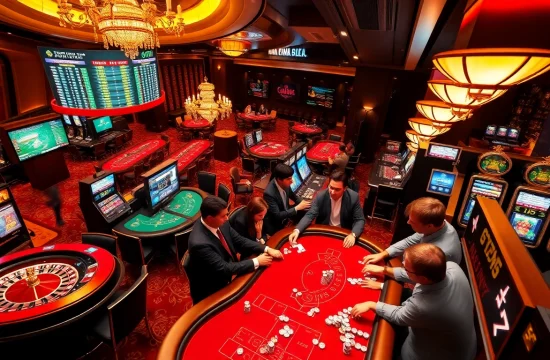 Experience the thrilling ambiance of gambling at https://nhacaiuytinvn.us.com/ with energetic players at poker tables.