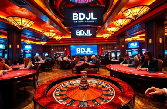 BDJL Casino scene with players at tables enjoying high-stakes games and a vibrant atmosphere.